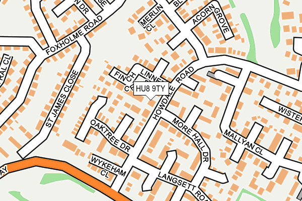 HU8 9TY map - OS OpenMap – Local (Ordnance Survey)
