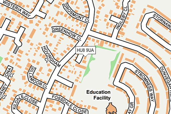 HU8 9UA map - OS OpenMap – Local (Ordnance Survey)