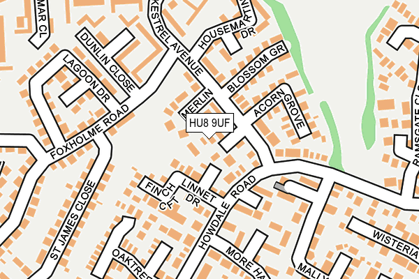 HU8 9UF map - OS OpenMap – Local (Ordnance Survey)