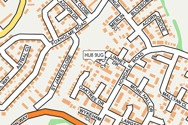 HU8 9UG map - OS OpenMap – Local (Ordnance Survey)