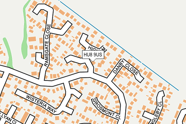 HU8 9US map - OS OpenMap – Local (Ordnance Survey)