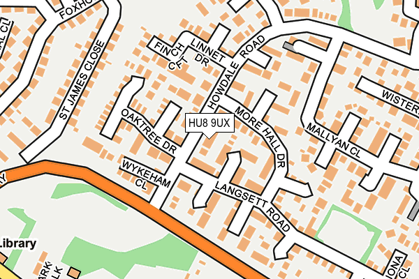 HU8 9UX map - OS OpenMap – Local (Ordnance Survey)