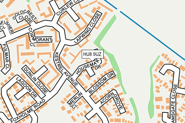 HU8 9UZ map - OS OpenMap – Local (Ordnance Survey)