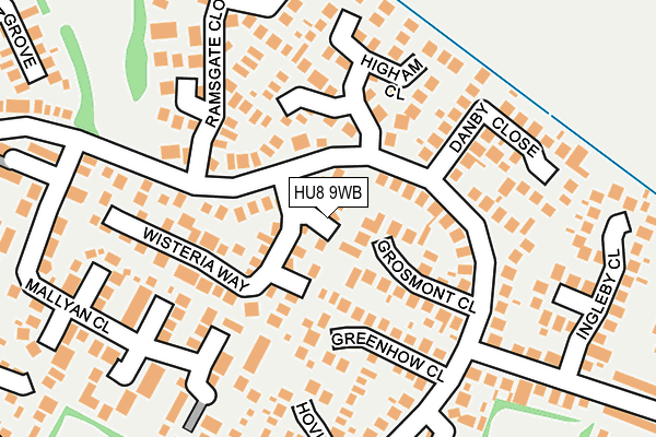 HU8 9WB map - OS OpenMap – Local (Ordnance Survey)