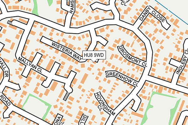 HU8 9WD map - OS OpenMap – Local (Ordnance Survey)