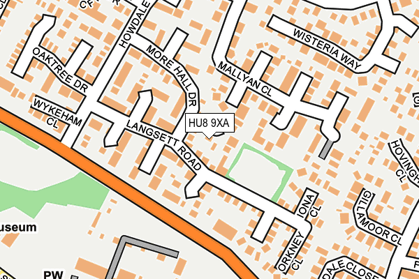 HU8 9XA map - OS OpenMap – Local (Ordnance Survey)