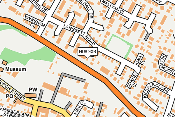 HU8 9XB map - OS OpenMap – Local (Ordnance Survey)