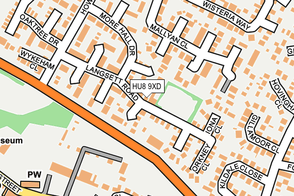 HU8 9XD map - OS OpenMap – Local (Ordnance Survey)