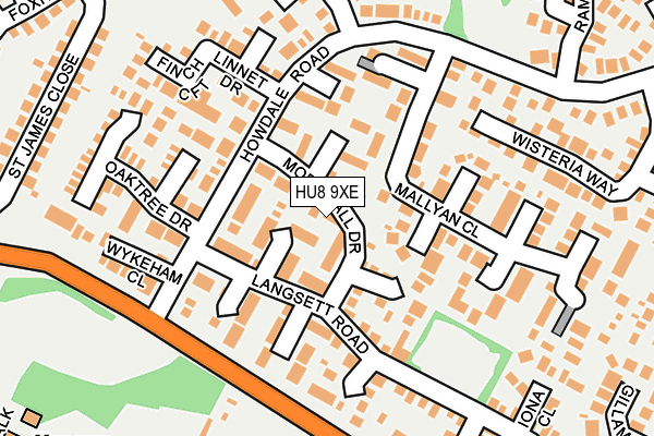 HU8 9XE map - OS OpenMap – Local (Ordnance Survey)