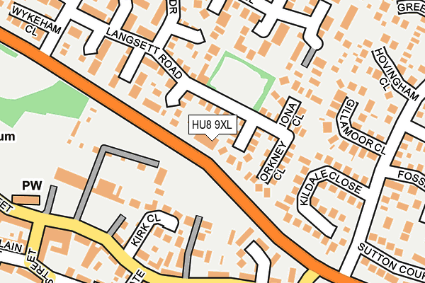 HU8 9XL map - OS OpenMap – Local (Ordnance Survey)