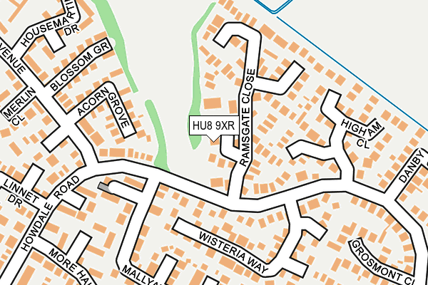 HU8 9XR map - OS OpenMap – Local (Ordnance Survey)