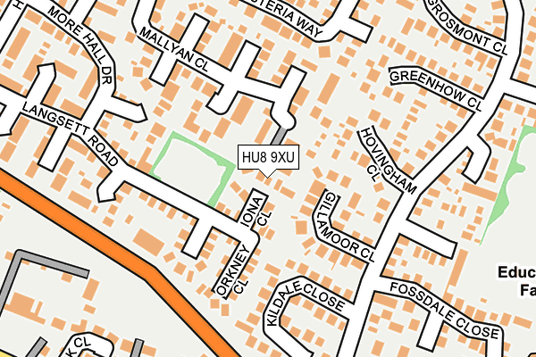 HU8 9XU map - OS OpenMap – Local (Ordnance Survey)