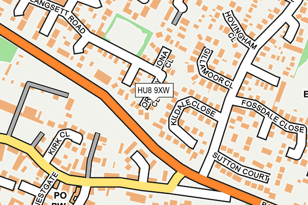 HU8 9XW map - OS OpenMap – Local (Ordnance Survey)