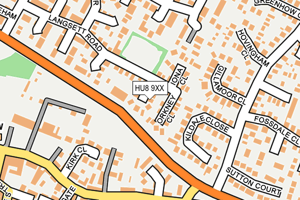 HU8 9XX map - OS OpenMap – Local (Ordnance Survey)