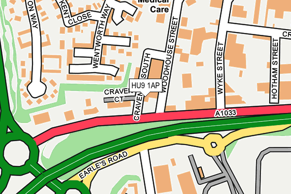 HU9 1AP map - OS OpenMap – Local (Ordnance Survey)
