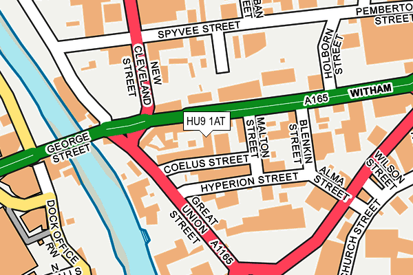 HU9 1AT map - OS OpenMap – Local (Ordnance Survey)