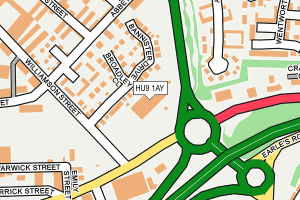 HU9 1AY map - OS OpenMap – Local (Ordnance Survey)