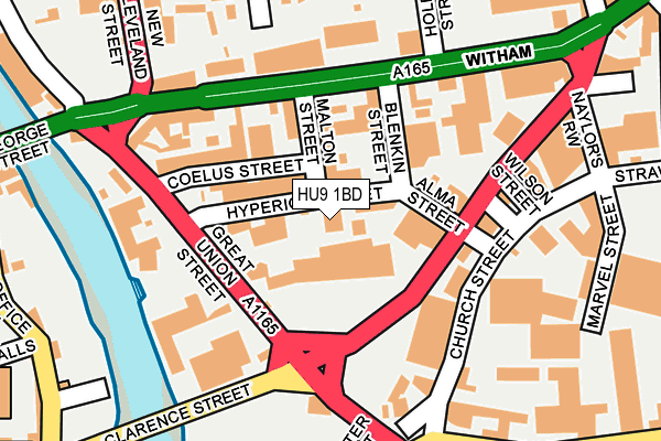 HU9 1BD map - OS OpenMap – Local (Ordnance Survey)