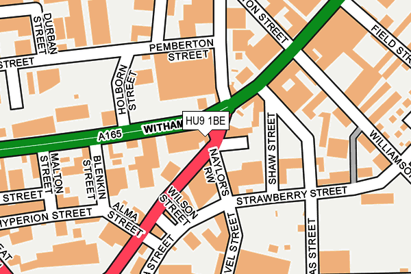 HU9 1BE map - OS OpenMap – Local (Ordnance Survey)