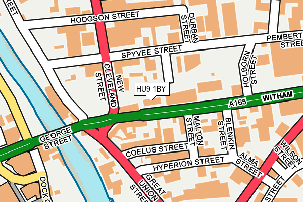 HU9 1BY map - OS OpenMap – Local (Ordnance Survey)
