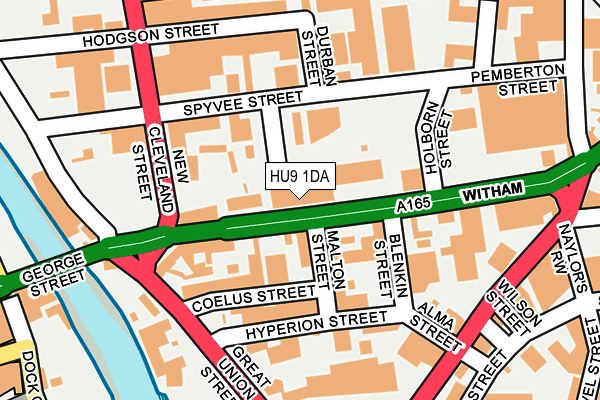 HU9 1DA map - OS OpenMap – Local (Ordnance Survey)