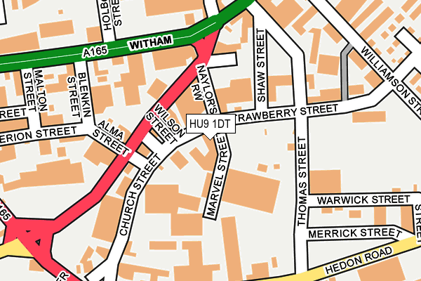 HU9 1DT map - OS OpenMap – Local (Ordnance Survey)