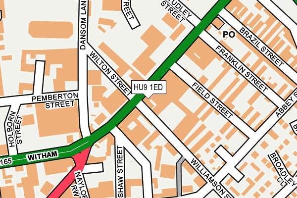 HU9 1ED map - OS OpenMap – Local (Ordnance Survey)