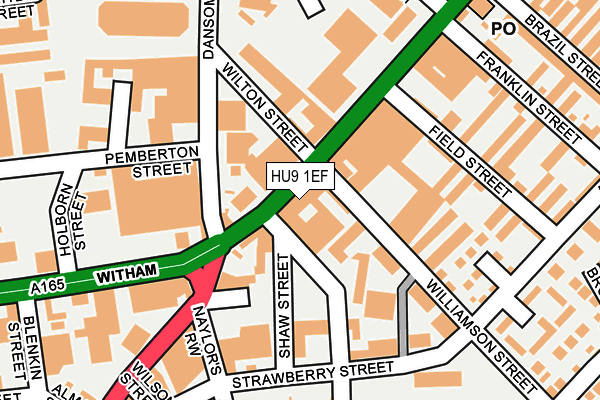 HU9 1EF map - OS OpenMap – Local (Ordnance Survey)