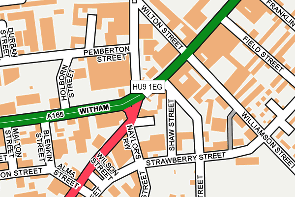 HU9 1EG map - OS OpenMap – Local (Ordnance Survey)