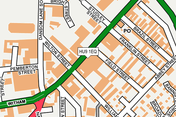 HU9 1EQ map - OS OpenMap – Local (Ordnance Survey)