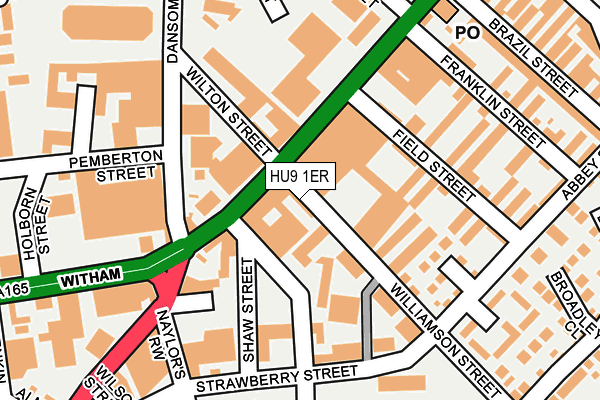 HU9 1ER map - OS OpenMap – Local (Ordnance Survey)