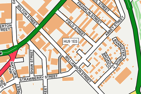 HU9 1ES map - OS OpenMap – Local (Ordnance Survey)