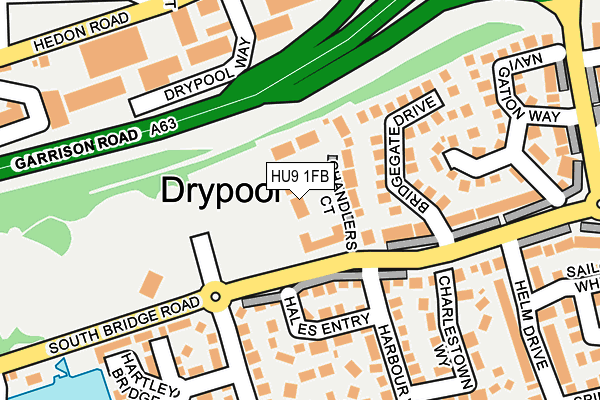 HU9 1FB map - OS OpenMap – Local (Ordnance Survey)