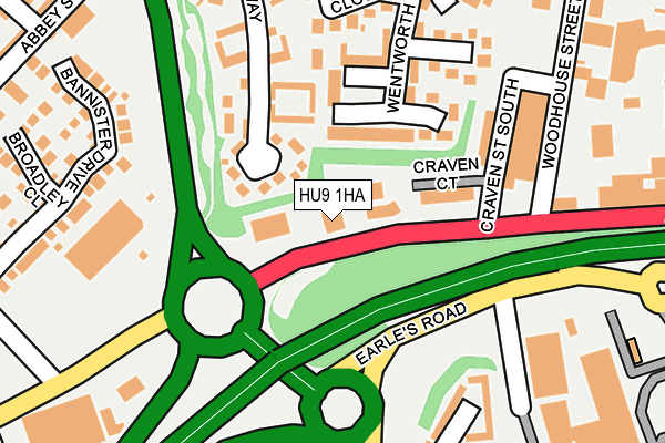 HU9 1HA map - OS OpenMap – Local (Ordnance Survey)