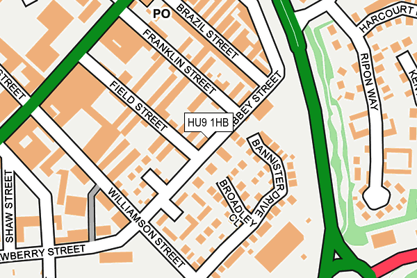 HU9 1HB map - OS OpenMap – Local (Ordnance Survey)