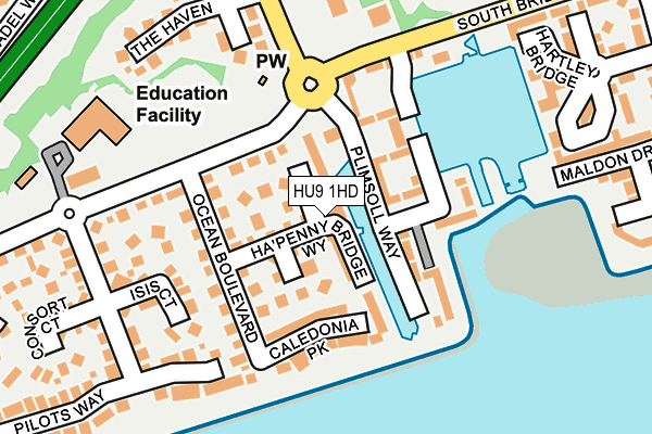 HU9 1HD map - OS OpenMap – Local (Ordnance Survey)