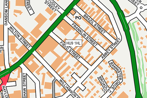 HU9 1HL map - OS OpenMap – Local (Ordnance Survey)