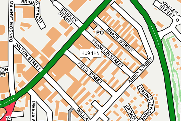 HU9 1HN map - OS OpenMap – Local (Ordnance Survey)