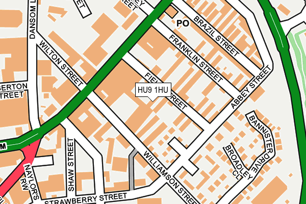 HU9 1HU map - OS OpenMap – Local (Ordnance Survey)