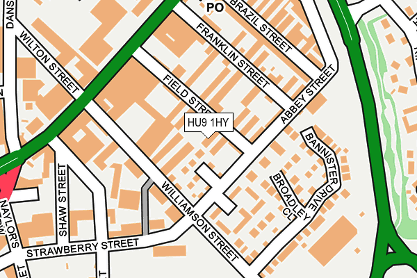 HU9 1HY map - OS OpenMap – Local (Ordnance Survey)