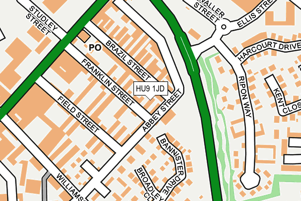 HU9 1JD map - OS OpenMap – Local (Ordnance Survey)