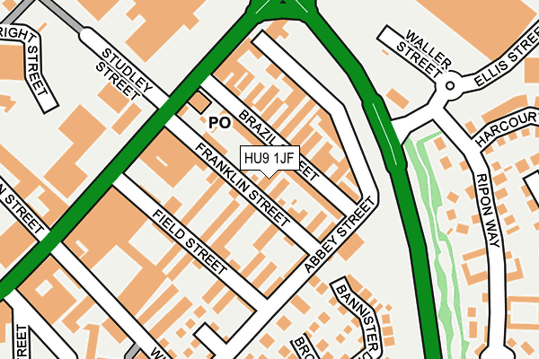 HU9 1JF map - OS OpenMap – Local (Ordnance Survey)