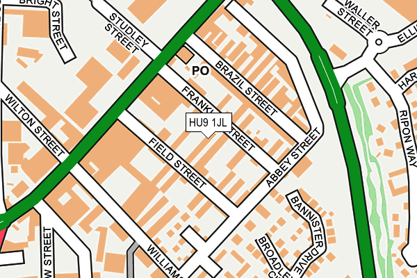 HU9 1JL map - OS OpenMap – Local (Ordnance Survey)