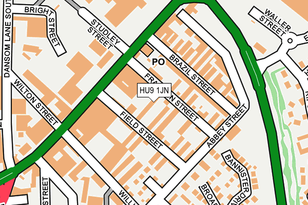 HU9 1JN map - OS OpenMap – Local (Ordnance Survey)