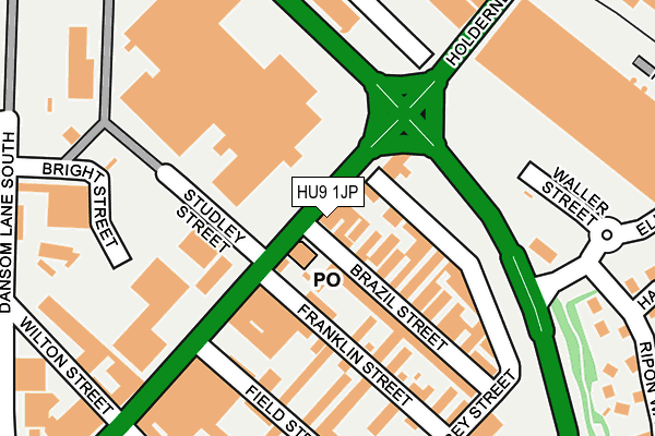 HU9 1JP map - OS OpenMap – Local (Ordnance Survey)