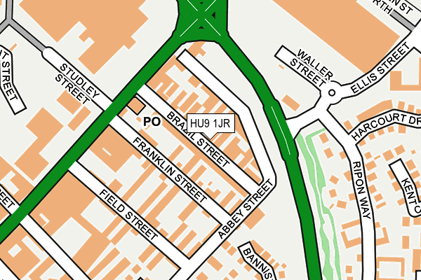 HU9 1JR map - OS OpenMap – Local (Ordnance Survey)