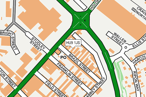 HU9 1JS map - OS OpenMap – Local (Ordnance Survey)