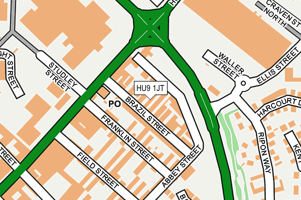 HU9 1JT map - OS OpenMap – Local (Ordnance Survey)