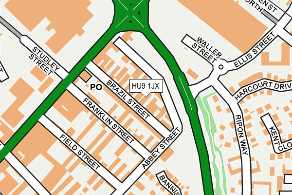 HU9 1JX map - OS OpenMap – Local (Ordnance Survey)