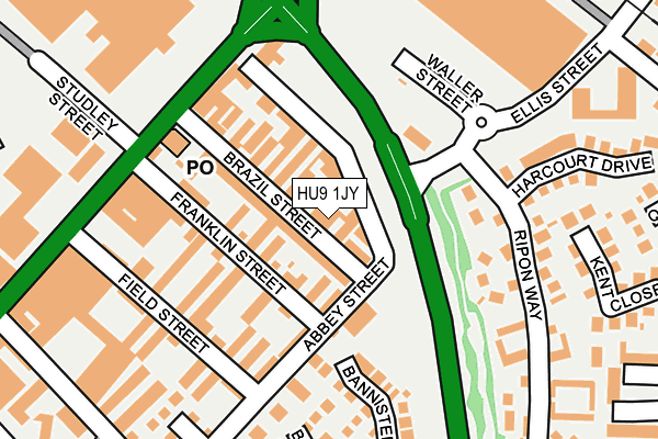 HU9 1JY map - OS OpenMap – Local (Ordnance Survey)